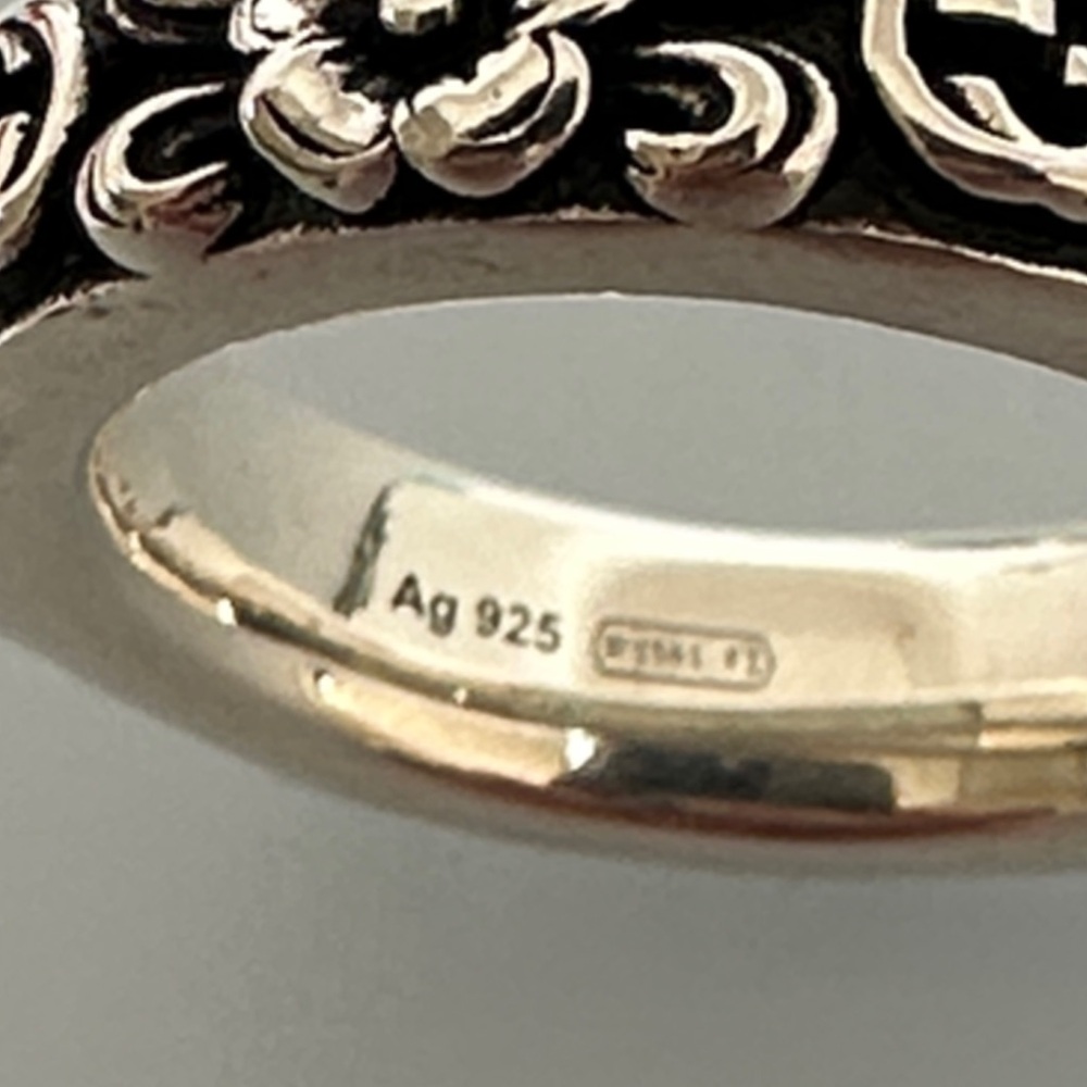 Gucci 925 Silver Floral Ring authentic 100% - Picture 5 of 10